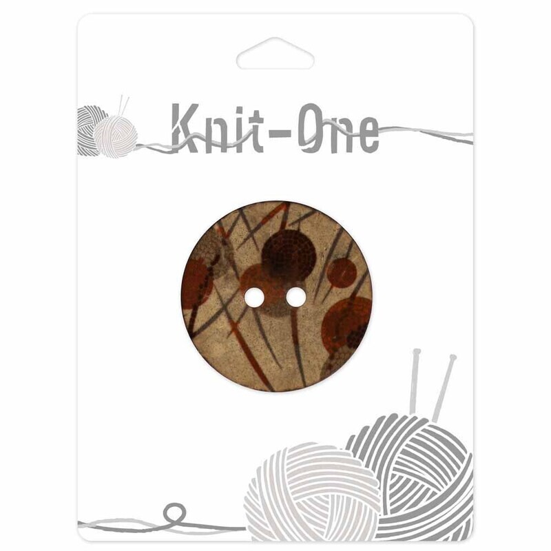Buttons - Knit-one - 1 5/8 inch - Light painted (X1) #9530760 - 2 Hole