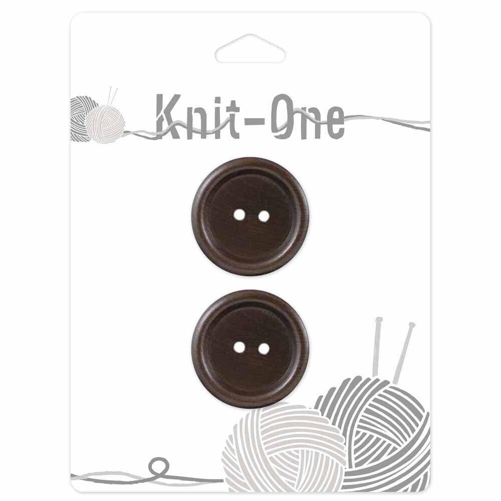 Buttons - Knit-one - 1 1/8 inches - 2-hole Brown - #9530360