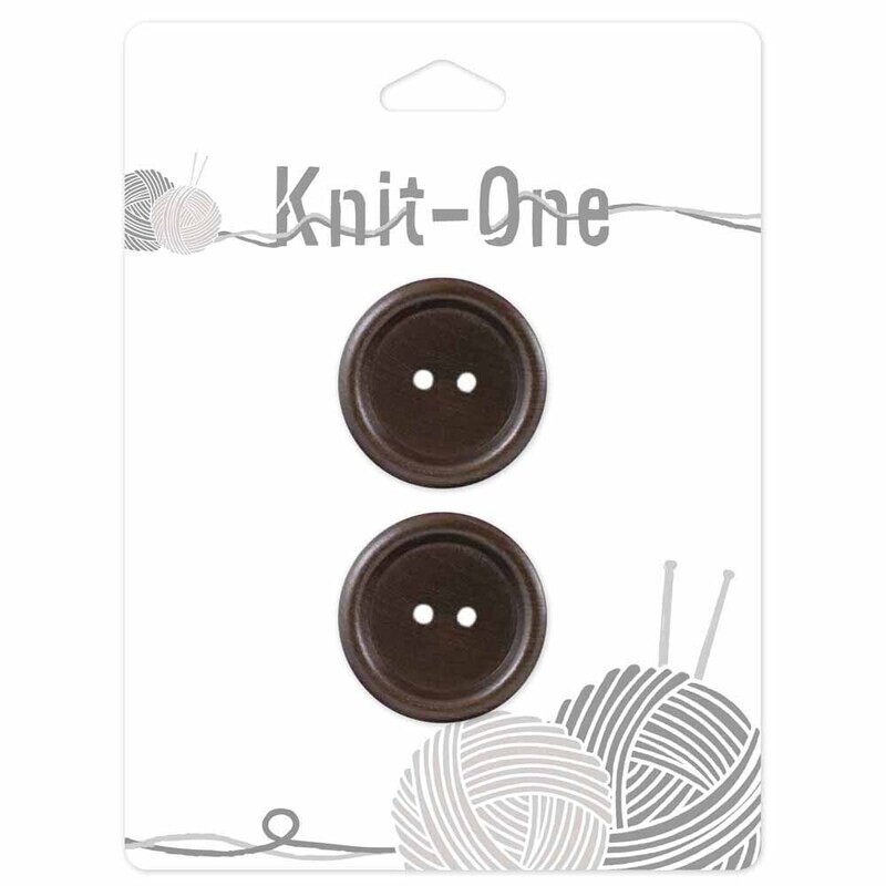 Buttons - Knit-one - 1 1/8 inches - 2-hole Brown - #9530360