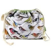 Emma Ball - Medium Drawstring Bag  - British Birds