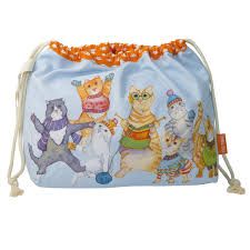 Emma Ball - Medium Drawstring Bag  - Kittens In Mittens