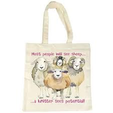 Emma Ball - Cotton Canvas Shopping Bag - Sheep Potential