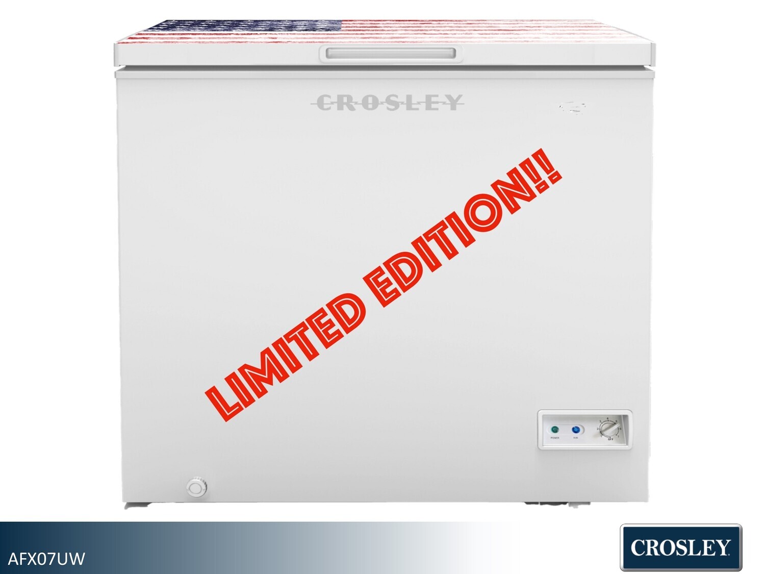 American Tribute White with Flag 7 Cu Ft Chest Freezer by Crosley (7.0 Cu Ft )