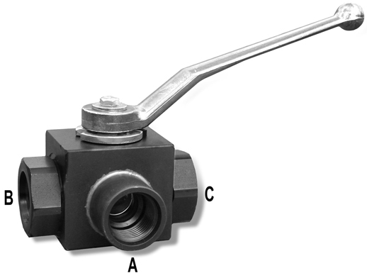 3 Port Ball Valve #8 SAE