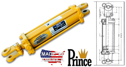SAE-33014-F  3" Bore, 14" Stroke Prince induction hard rod Cylinder F300140ABAAA07B