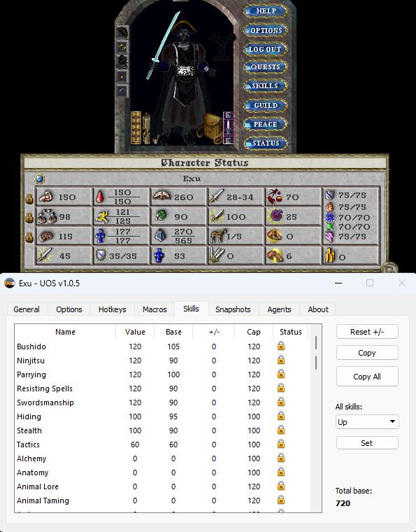 PVP Death Striker Complete Suit + 170 Bonus Skills - WOW