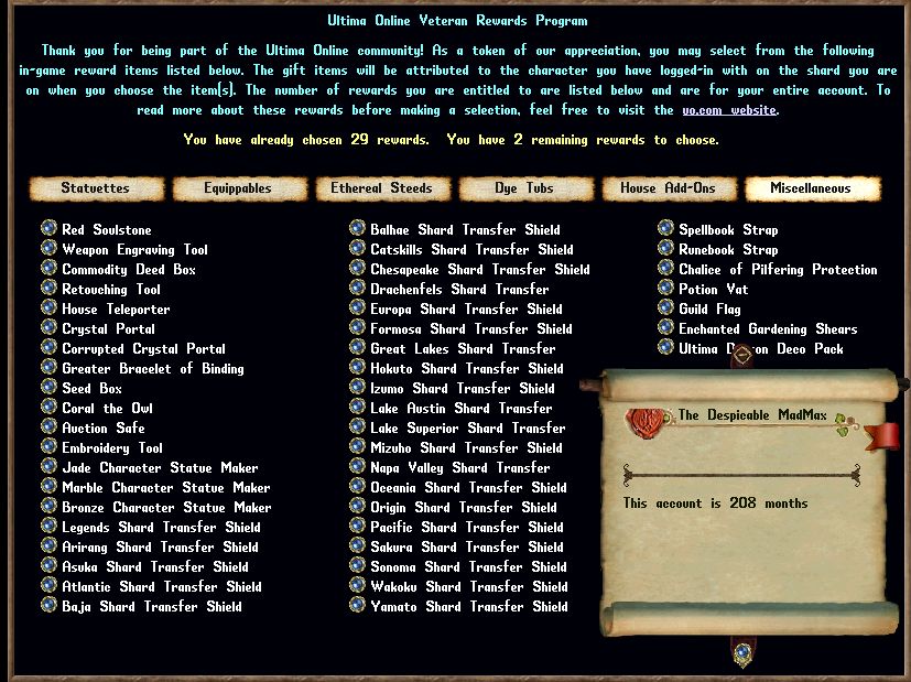 🔥 208-Month PvP Ultima Online Account – 2x ULTRA RARE Faction Horses + House + Shard Shields! 🔥