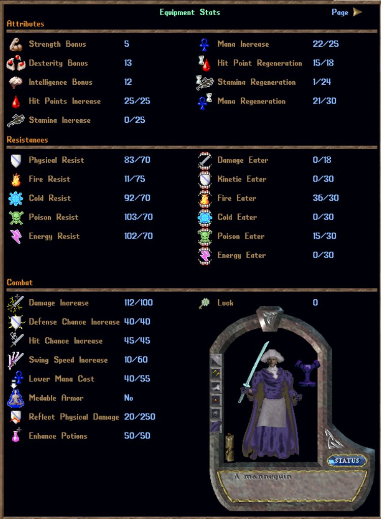 PvP Bokuto Mage Suit – 100 DI – Refined