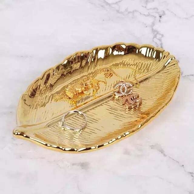 Gold Leaf Ring Dish - Home