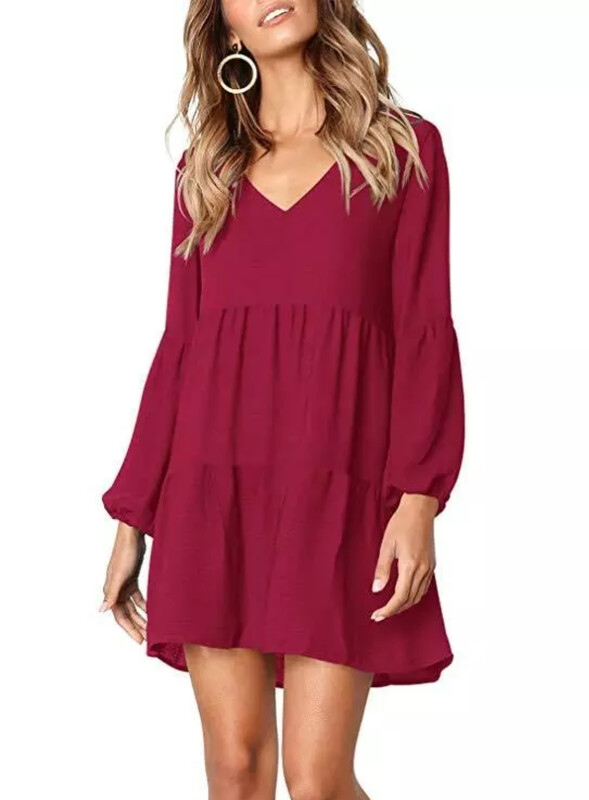 Sigrid - Flowy gathered short smock dress