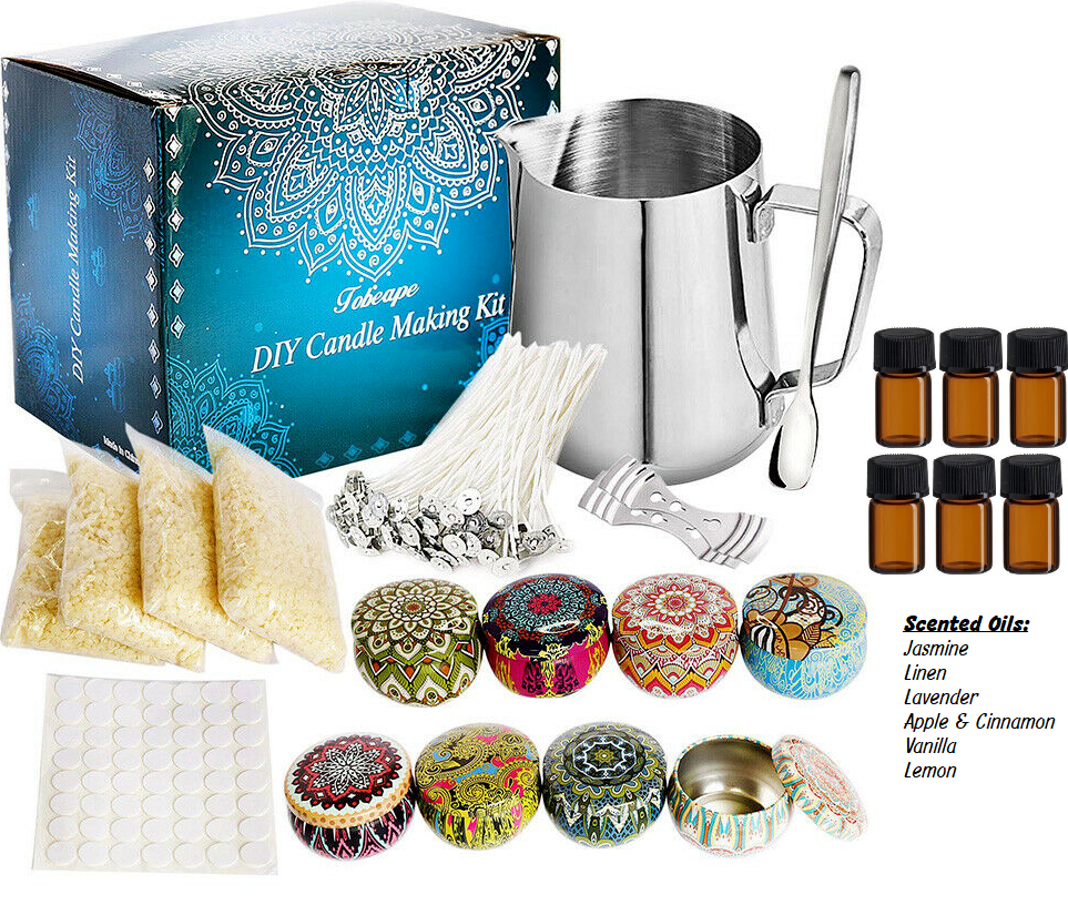Candle Making Kit - Craft Kits, Dyes: 3, Scents: 6