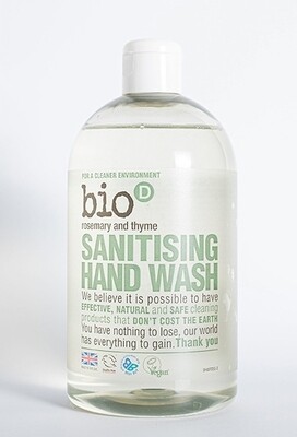 BIO-D PLUM &amp; MULBERRY SANITISING HAND WASH – 500ML WITH PUMP  - Home