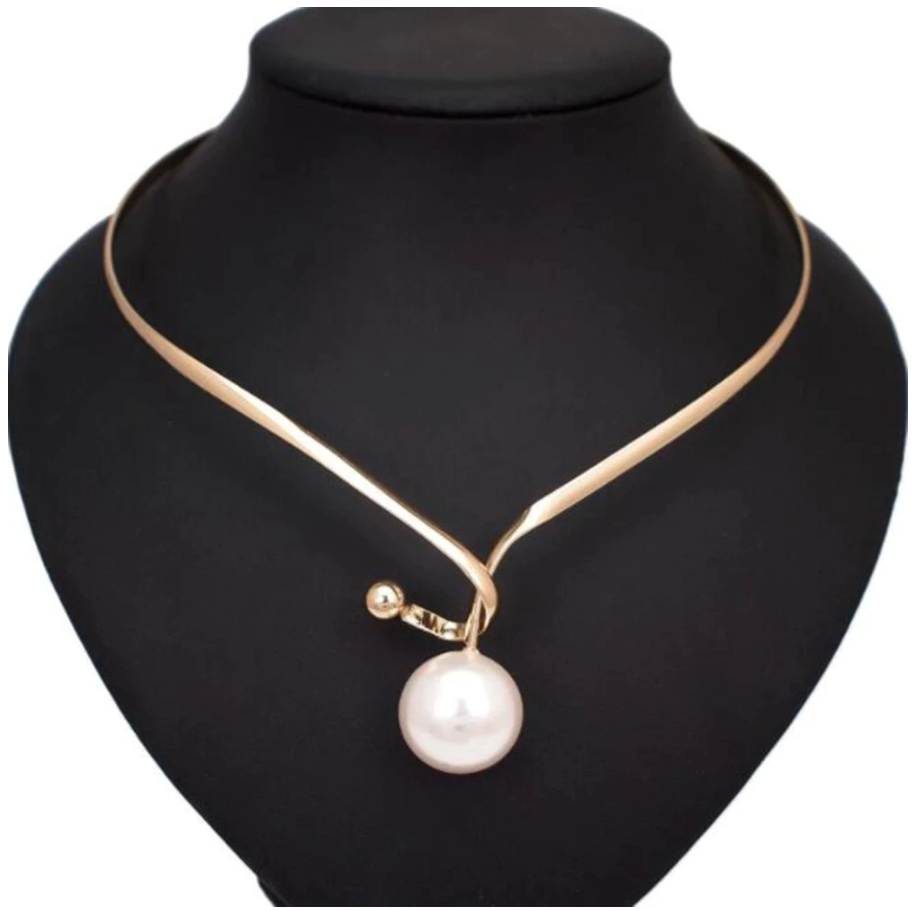 Pearl Choker - Jewellery, Colour: Gold