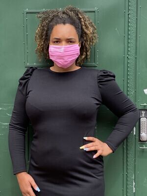 Non Medical - Pleated Print Masks Red Cotton