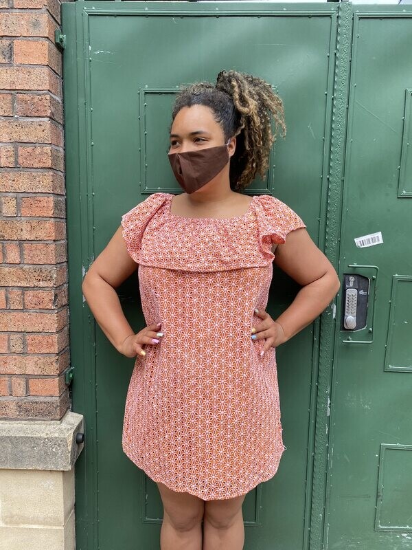 Non Medical - Pleated Print Masks Brown Print