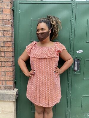 Non Medical - Pleated Print Masks Brown Print
