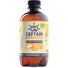 The GUTsy Captain Kombucha - California Ginger &amp; Lemon Bio-Organic