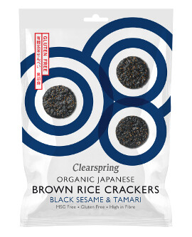 Clearspring Brown Rice Crackers Sesame Black -Food