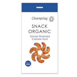 Clearspring Snack Organic Tamari Roasted Cashew Nuts -Food