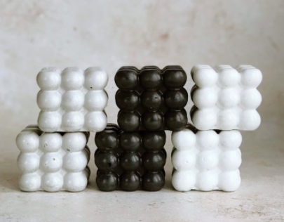 Concrete bubble cube(white)- HOME