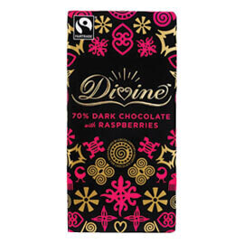 Divine Dark Chocolate 70% with Raspberries -Food