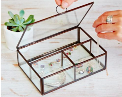 Glass Compartment Jewellery Box - Home