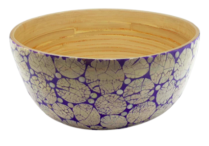 Vie Gourmet Bamboo Salad Bowl, 23x10cm, White HOME