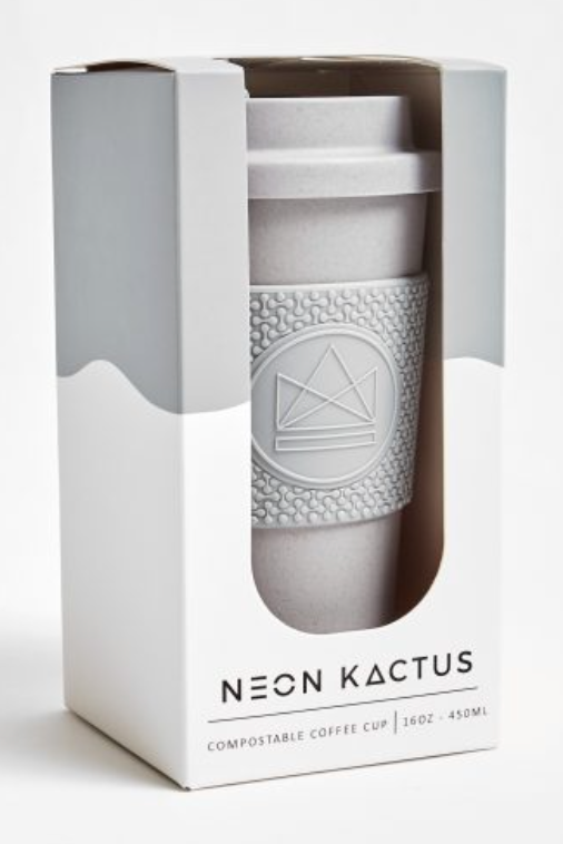 Compostable reusable coffee cup grey - GIFTS