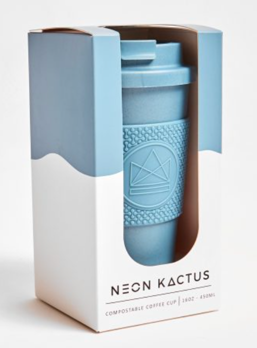 Compostable reusable coffee cup blue - GIFTS