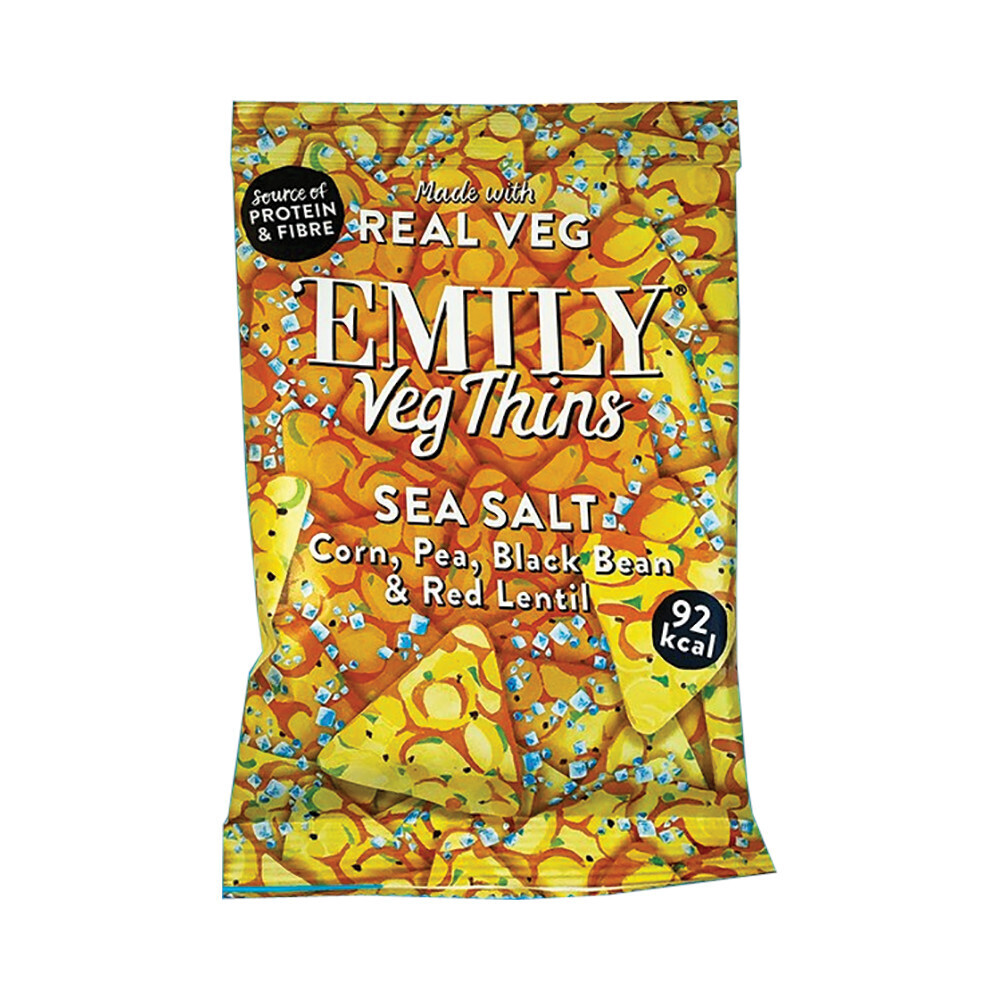 Emily Snacks Sea Salt Corn Pea Black Bean &amp; Red Lentil Veg Thins - Food