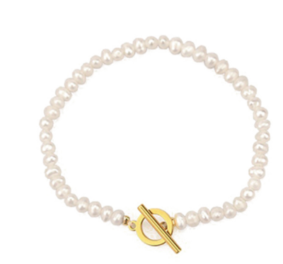 Freshwater pearl loop &amp; bar bracelet - Jewellery