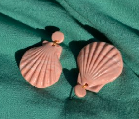 Rose Gold clam stud drops - Jewellery