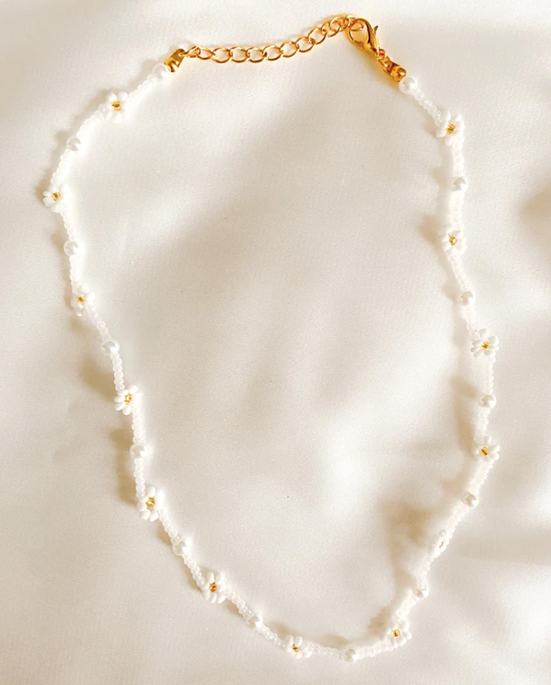 Beaded flower and pearl - Jewellery