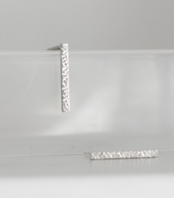 Sterling Silver Texture Bar stud - Jewellery
