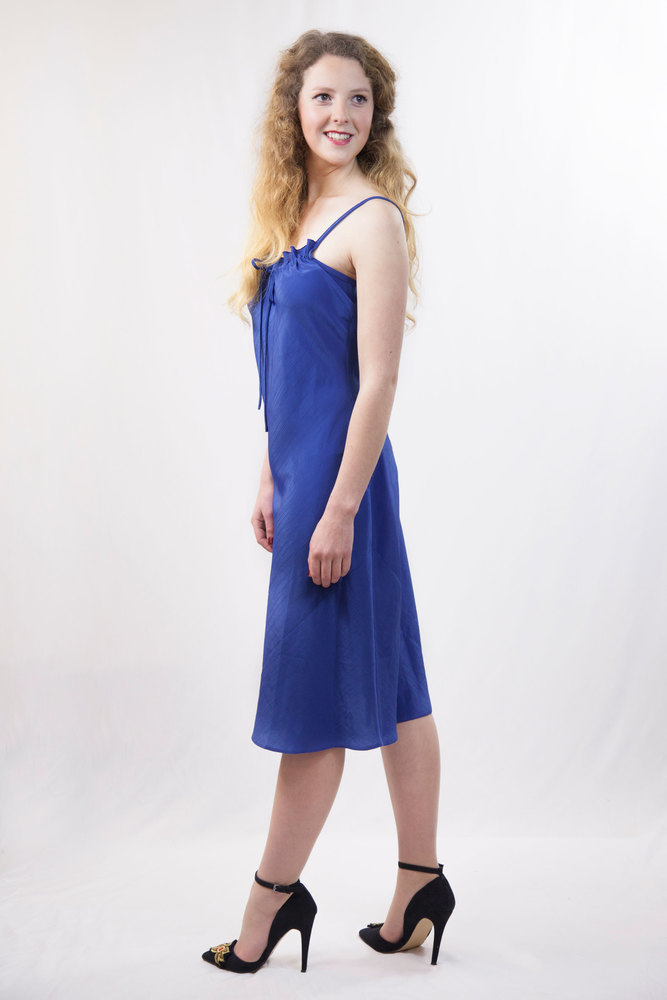 Cheska - Frill Detail Dress, Size: 8, Colour: Blue
