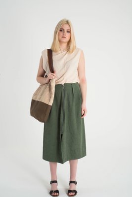 Ines - Pleated Zip Front Skirt