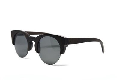Ebony Wood Semi Frame Sunglasses