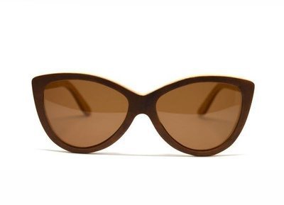 Cateye Skate Wood Sunglasses - Brown