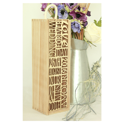 Wedding Day Wine GIFT Box (10 words No Sparkle) - Coco Loves