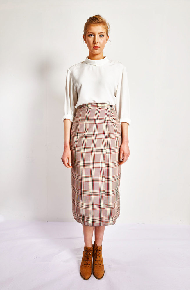 Lucinda - Chequered Print Wrap Skirt