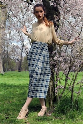Simone - Chequered Print Wrap Skirt