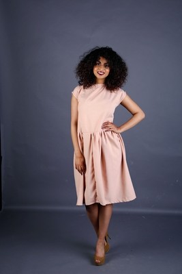 Abbie - Rose Linen Dress