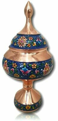 Antique Copper Flower Pot - Model FlowersRound