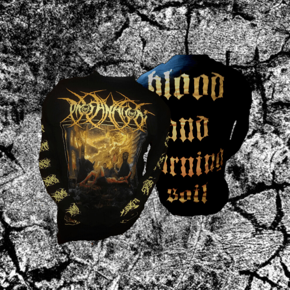 Profanation  Longsleeve GR M
Into cascades of blood and burning soil 
Ärmeldruck 
Gildan