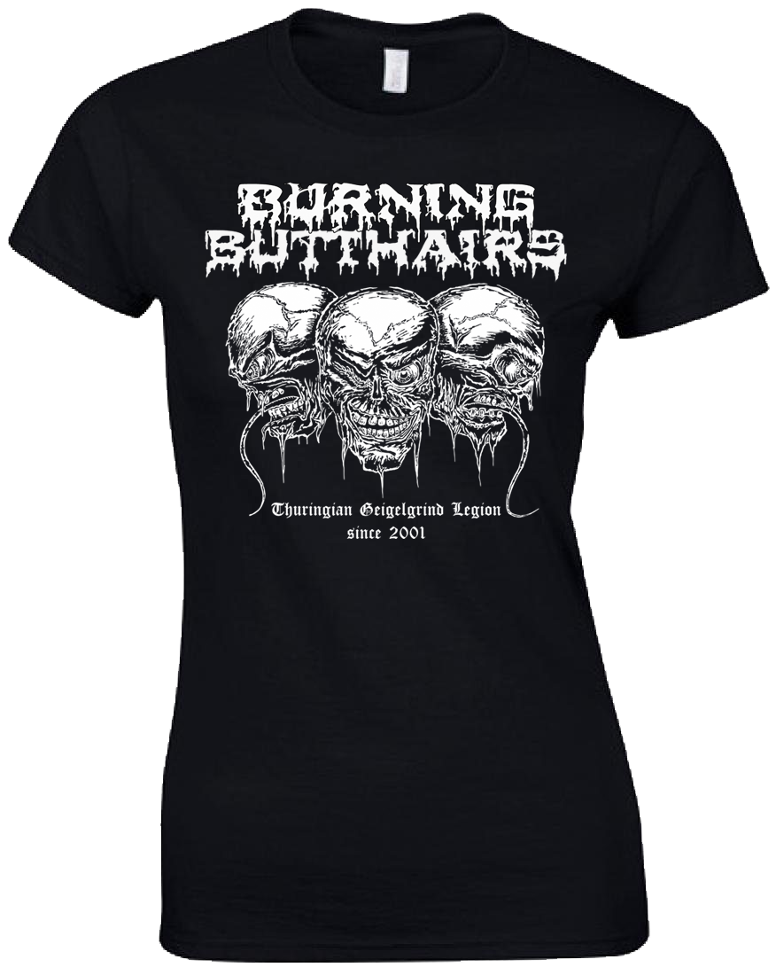 Burning Butthairs - Scheddel  TS - schwarz - Print weiß Gr. XL - Girly