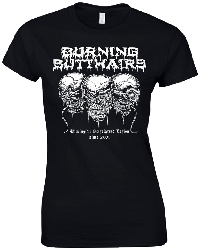 Burning Butthairs - Scheddel  TS - schwarz - Print weiß Gr. XL - Girly