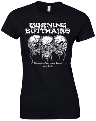 Burning Butthairs - Scheddel  TS - schwarz - Print weiß Gr. XL - Girly