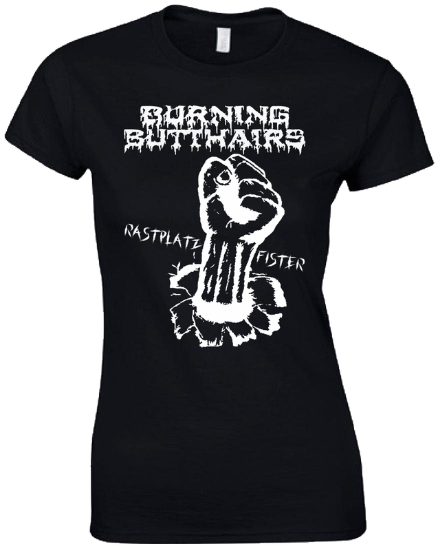 Burning Butthairs - Fister TS - schwarz - Print weiß Gr. L - Girly