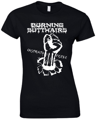Burning Butthairs - Fister TS - schwarz - Print weiß Gr. L - Girly