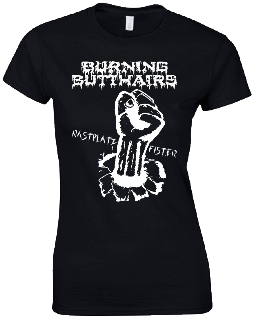 Burning Butthairs - Fister TS - schwarz - Print weiß Gr. XL - Girly